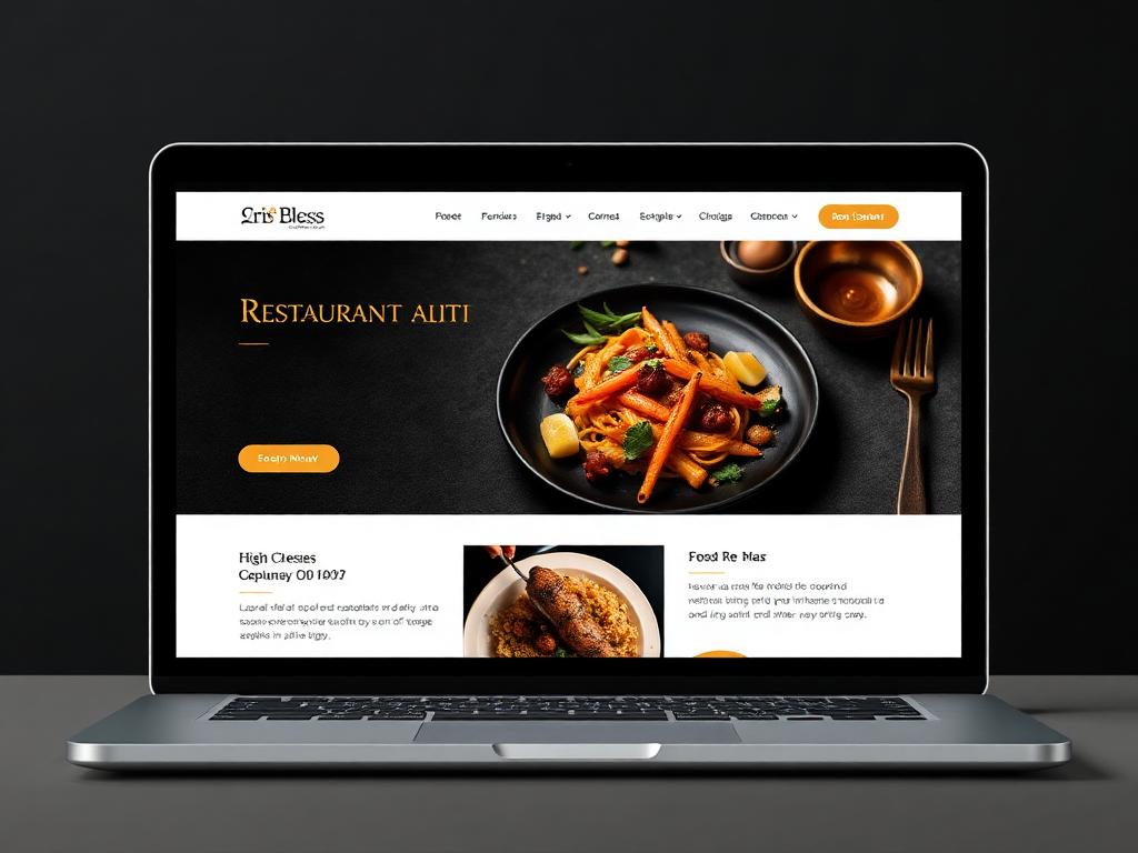 Mockup dimostrativo di sito per ristorante